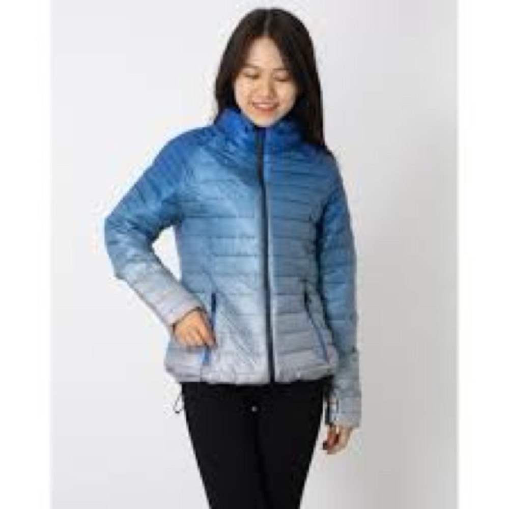 Pajar Canada Lightweight Puffer Jacket Blue Ombré Zip Front Women’s M